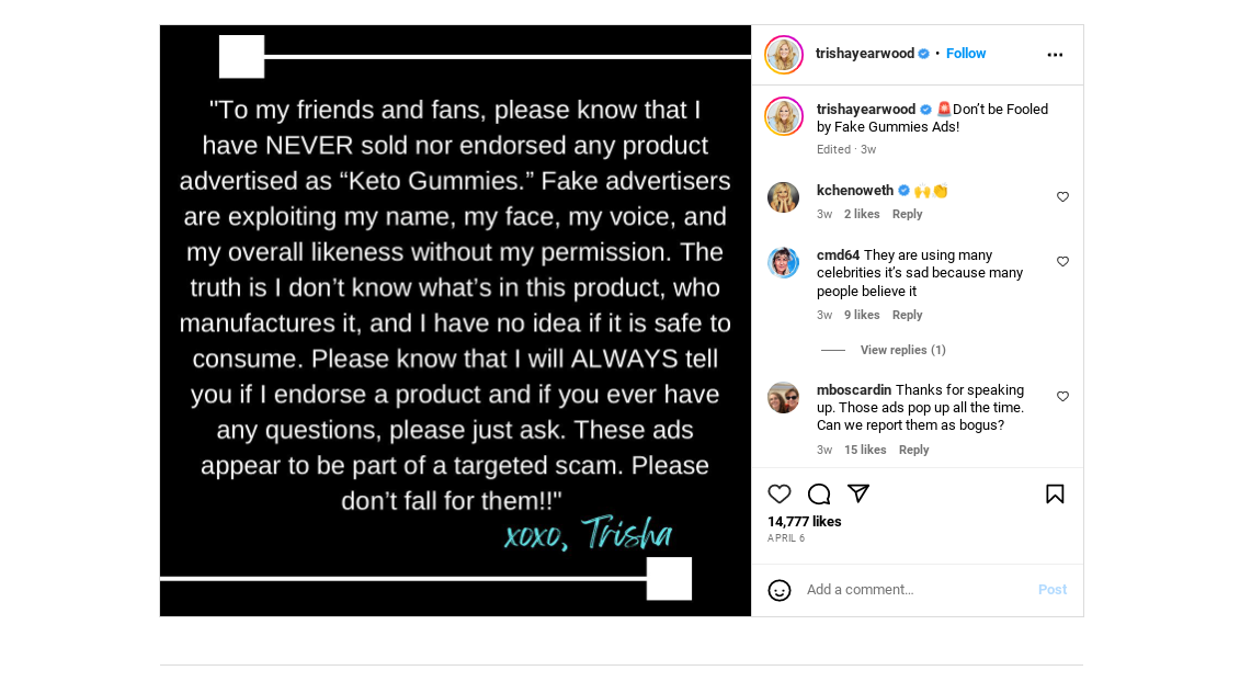 Fact Check Trisha Yearwood Is NOT Endorsing, Selling WeightLoss